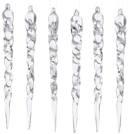 Joulukuusenkoristeet Jääpuikkoriipukset 12 kpl - Akryyliset jääpuikko-joulukuusenriipukset