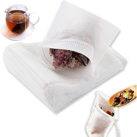 ING 300 teposer 7 x 9 cm stærke tefiltre genanvendelige løse teposer til løs te filter si til løs te kaffe vanilje potpourri urte hvid