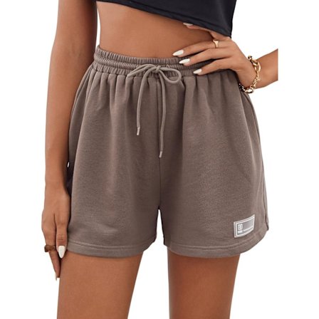 Dam Casual Dragsko Midja Sport Shorts Löpning Sport Shorts mocca b