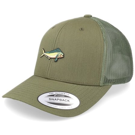 Skillfish - Vert trucker Casquette - Dorado Mahi Mahi Fish Olive Trucker @ Hatstore