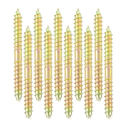 10 stk. M6 Zink Dyvelskrue Zinkbelagt Jern Dobbeltsidet Skrue Selvskærende Møbelskruer
