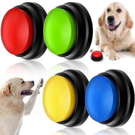 Stemmeopptaksknapper Kjæledyr Interaktivt leketøy Kommunikasjonstrening Pip Svar Buzzer for kjæledyr, hunder, baby CNMR - Perfet 1pc (Random Color)