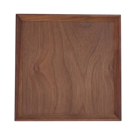 Serveringsbrett i svart valnøtt, firkantet, for te, frukt, ost, vin og måltider