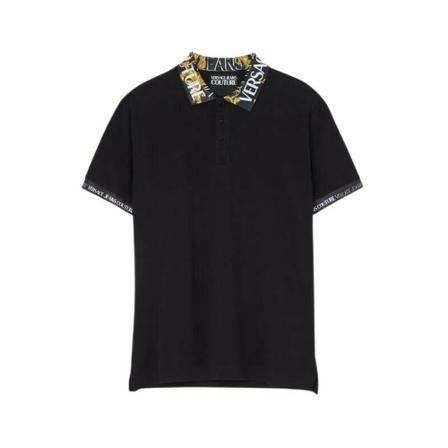 Versace Jeans Couture Polo S Baroque Neck Sort, Herre