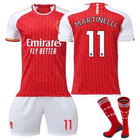 2023-2024 Arsenal Home Kids Football Kit med strumpor nr 11 MARTINELLI 24