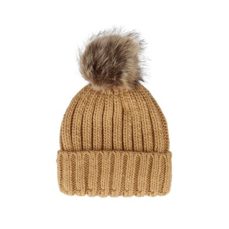 Beechfield - Beige pom Beanie - B412 Biscuit Pom @ Hatstore