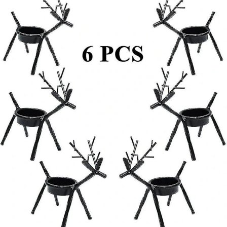 6 kpl Poro-kynttilänjalkoja Seisova Rauta Metalli Joulukoristeet Tuikkukynttilöille