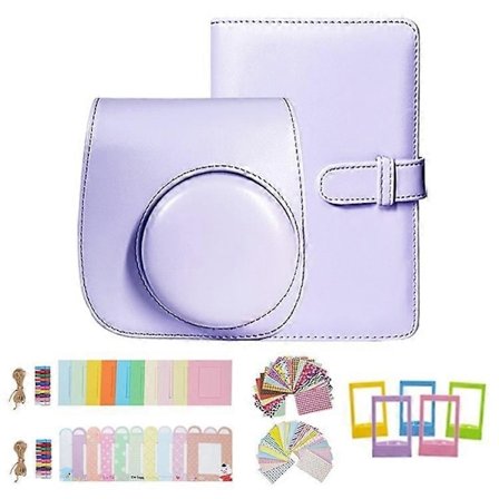 Kompatibel med FujiFilm Instax Mini 12 / 11 / 9 / 8 Kameratillbehör 7-i-1 Bundle Kit Inkluderar Fodral, Filmklistermärken, Bordsramar,-Xin