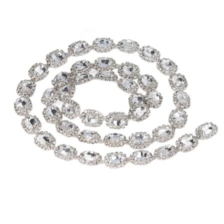 Rhinestone Trim 1 Yard Skinnende Smukke Rhinestone Strip til DIY Tøj Halskæder Armbånd Dekoration