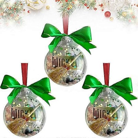 Slem Film Julepynt Juledekorasjonskuler med Heksehatt og KostNyhetsgave til Julebord, Juletrepynt Jul