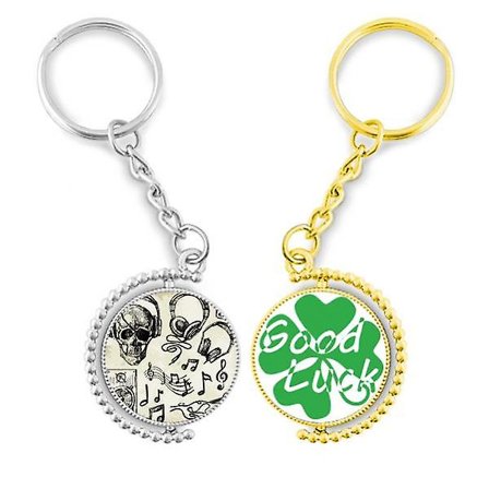 L Headset Musikinstrument Mönster Nyckelring Ring Tillbehör Par Nyckelhållare Lucky - spot sales