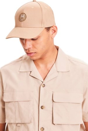 Knowledge Cotton Apparel Twill Baseball Cap Unisex caps Beige OneSize