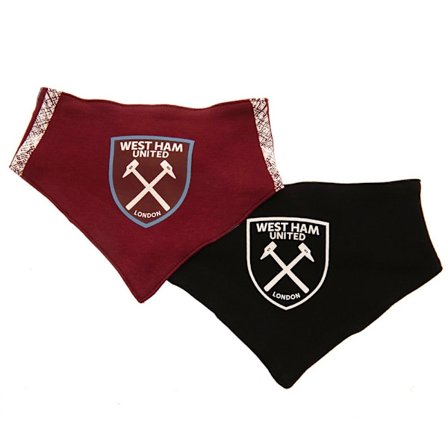 West Ham United FC Baby Crest Bibs (2-pack) One Size Maroon/
