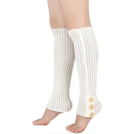 1 Par Dame Slouch Sokker - Knehøye Scrunch Scrunchie Sokker, Strikkede Knapp Stablede Sokker, Støvler Sokker BBM