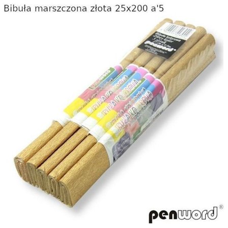 Gardiner - Polsirhurt Bibua veckad gul 25x200cm 5 stycken