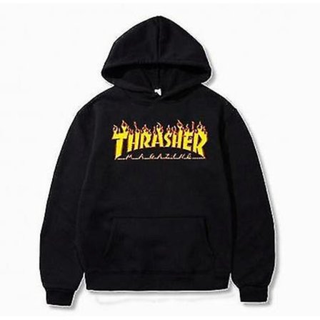 Unisex Thrasher Hoodie Letter Printed Sweatshirt Dragsko Huva med ficka