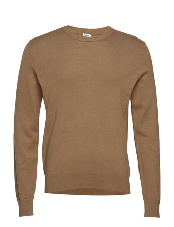 M. Cotton Merino Basic Sweater Strikkegenser M. Rund Krage Brun Filippa K
