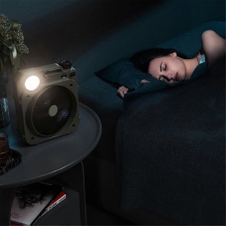10000mAh Camping Ventilator med LED-belysning Genopladelig Bærbar Bordventilator Udendørs Ventilator med Rystehoved, B
