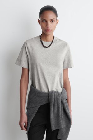 COS Women's Clean Cut Regular T-Shirt in Grey