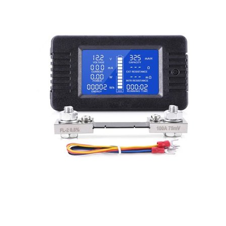 LCD Display DC Batteri Monitor Meter Voltmeter Amperemeter