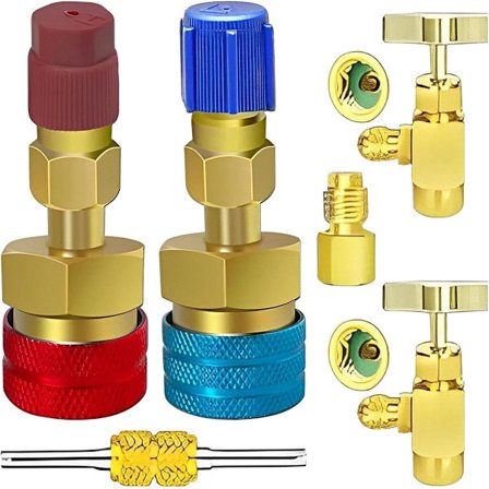R1234yf till R134a Adapter Snabbkopplingskit R1234yf Köldmediefyllning Hög Låg Ribb R134a till R1234yf Adapter R1234yf R134a Bilkylsystem
