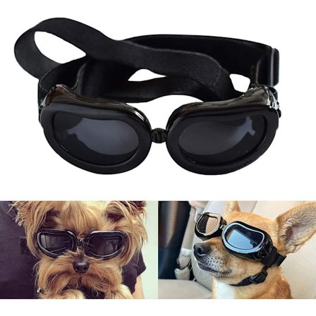 Hunde Goggles Anti-UV Hunde Solbriller, Kæledyr Goggles med Justerbare Remme til Katte Små Hunde-Sort