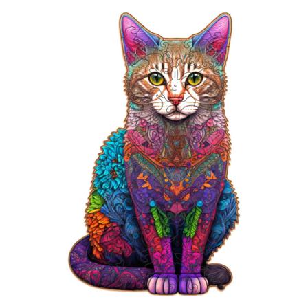 Fargerik Katt Tre Puslespill Personlig 3D Puslespill Voksen Barn's Gave Utdanning Barn's Leketøy