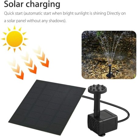 Solar Powered Fountain with 4 Spray Heads