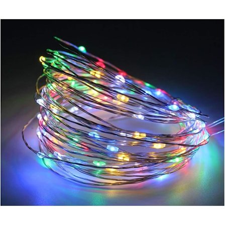 (Multifärgad RGB, 100 LED 10 Meter), LED-slinga med USB 5V Koppar