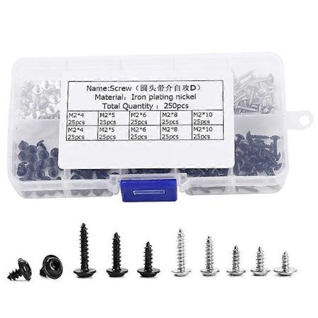 250-delers erstatningssett for bærbare PC-skruer