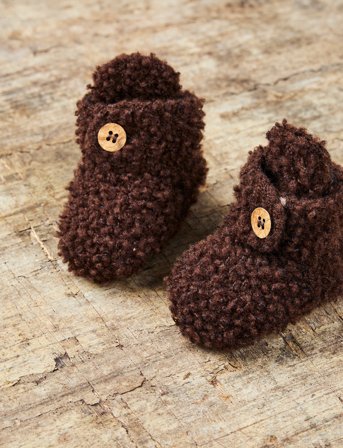 Smallstuff Booties Bouclé Merino Wool - Brown - 92-98