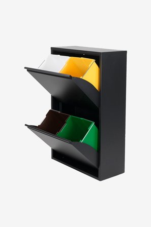 Spinder Design - Affaldssortering Gigi 4 - Sort - Køkkenopbevaring - Fra Homeroom