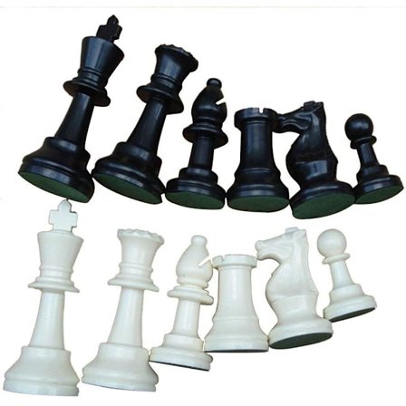 Vægt Turnering Skakspil Sæt Skakbrikker Kun, Internationale Skakbrikker Komplet Skakbrikker Sæt Hvid Og Sort (Stor 77mm)