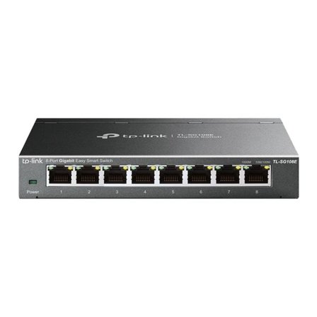 TP-LINK TL-SG108E 8-port Gigabit Easy Smart Switch med QoS og IGMP Snooping