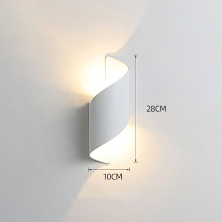 Spiral Design LED-seinävalaisin Moderni pohjoismainen lamppu VALKOINEN