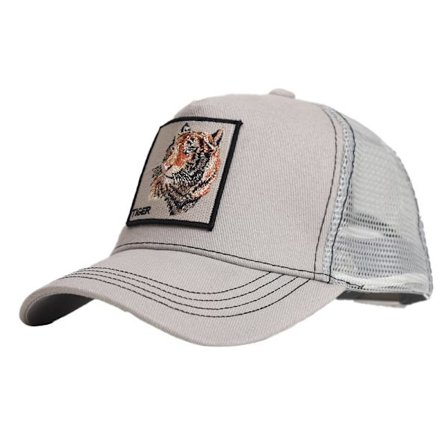 Black Panther Mesh Keps Baseball Keps Trucker Keps-Tiger-Grå