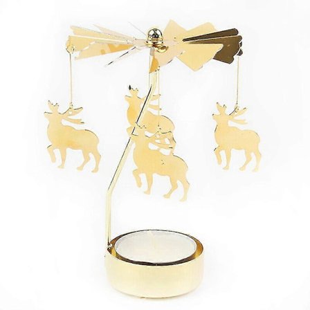 Jul Roterende Metall Telys Holder Karusell Hjem Juledekorasjon-MXBC