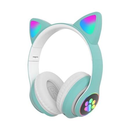Hörlur Cat Ear Shape LED-lampor Vikbar Universal-Grön