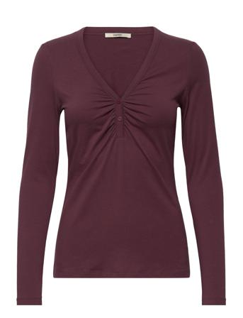 T-Shirts T-shirts & Tops Long-sleeved Burgundy Esprit Casual