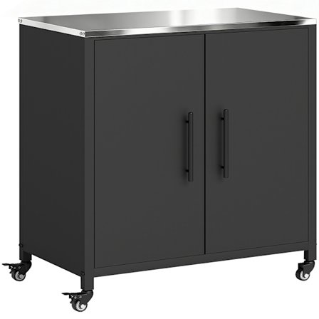 Udendørs haveskab med rustfri stålplade, mobil