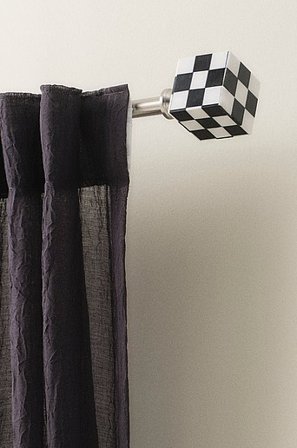 Jotex - Gardinstang 149-196 Cm Sølvfarvet/sort/hvid - CHECK - Køb Gardinstænger hos Jotex