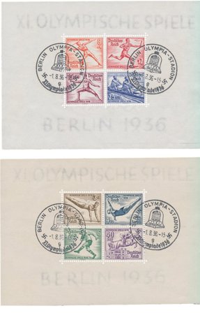 Tyske Rige 1936 - MICHEL Blok 5-6 - Miniark - Stemplet