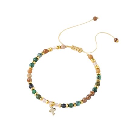 Naturstensarmband vävt rep Alla hjärtans dag-present