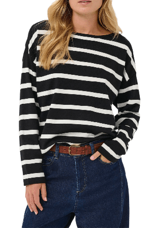 Saint Tropez NilieSZ St. Boatneck Pullover Stickat Dam Svart XL