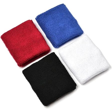 4 paria COSMOS Musta/Valkoinen/Sininen/Punainen puuvilla urheilu kori ranneke / hikinauha hallittu hikinauha / tuki