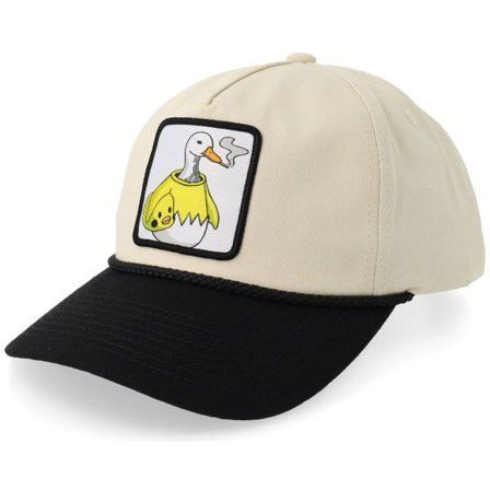 BOOM - Beige adjustable Keps - Silly Goose Smoke Patch Rope Stone/Black Golfer A-Frame Adjustable @ Hatstore