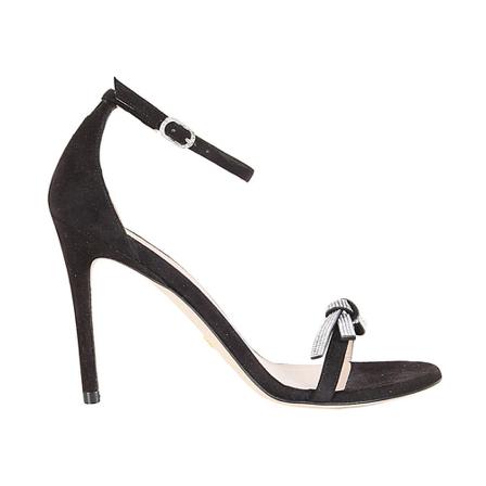 Stuart Weitzman, Nudist SW BOW 100 Sandals Zwart, Dames, Maat:38 EU