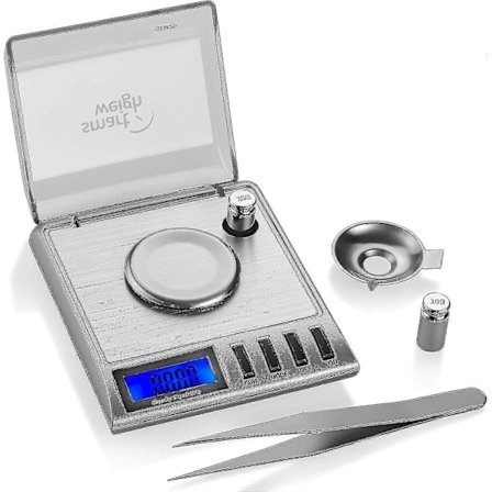 Smart Weigh Gem20-20g X 0,001 gram, Høy presisjon digital milligram smykkeskala, lading, smykker og edelstener skala, kalibreringsvekter og pinsett