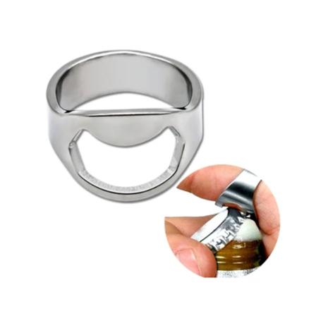 10 kpl hopeoituja miesten pullonavaaja renkaita baariin Monipuolinen ruostumattomasta teräksestä valmistettu rengas juhliin (22 mm)