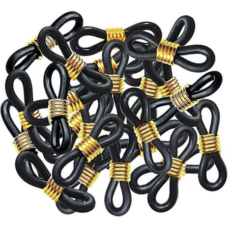 40 st justerbara glasögonklämmor i gummi (svart och guld)